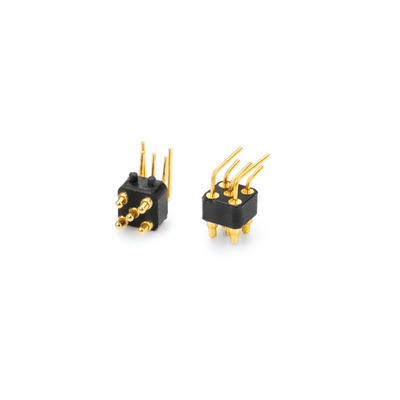 1 Amp PA66 الزاوية اليمنى Pogo Pin ربيع محملة الموصولات لشحن المعدات